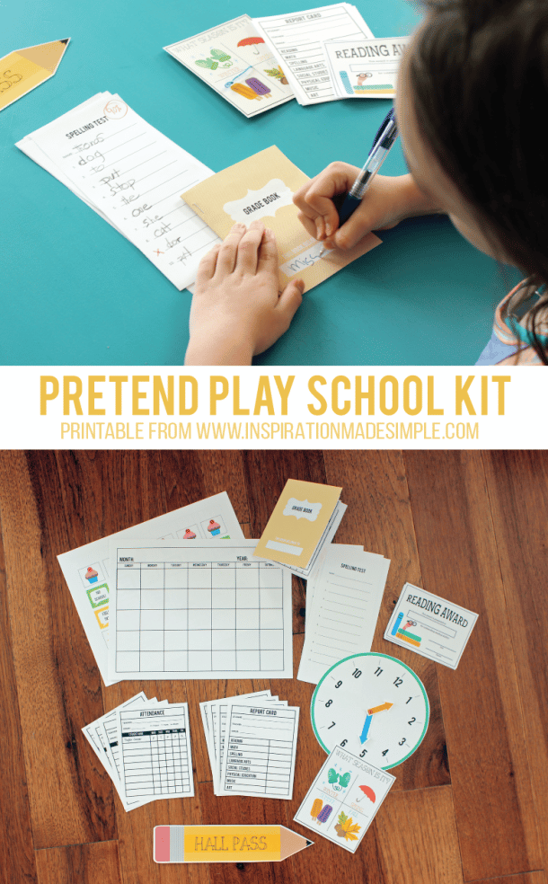 Pretend Play Printable School Kit - Inspiration Made Simple