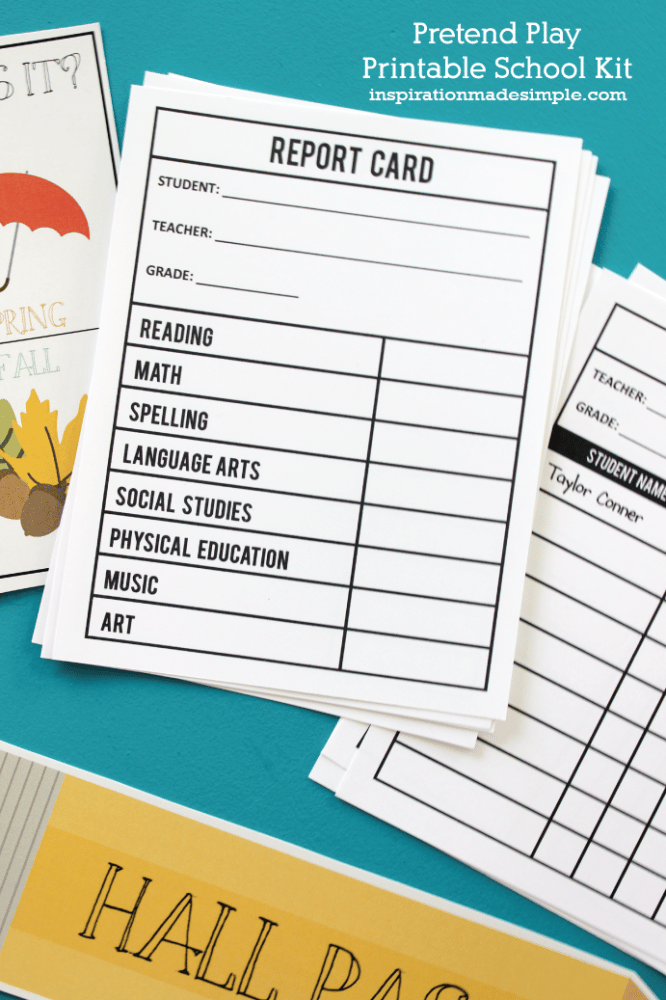 Pretend Play Printable School Kit - Inspiration Made Simple